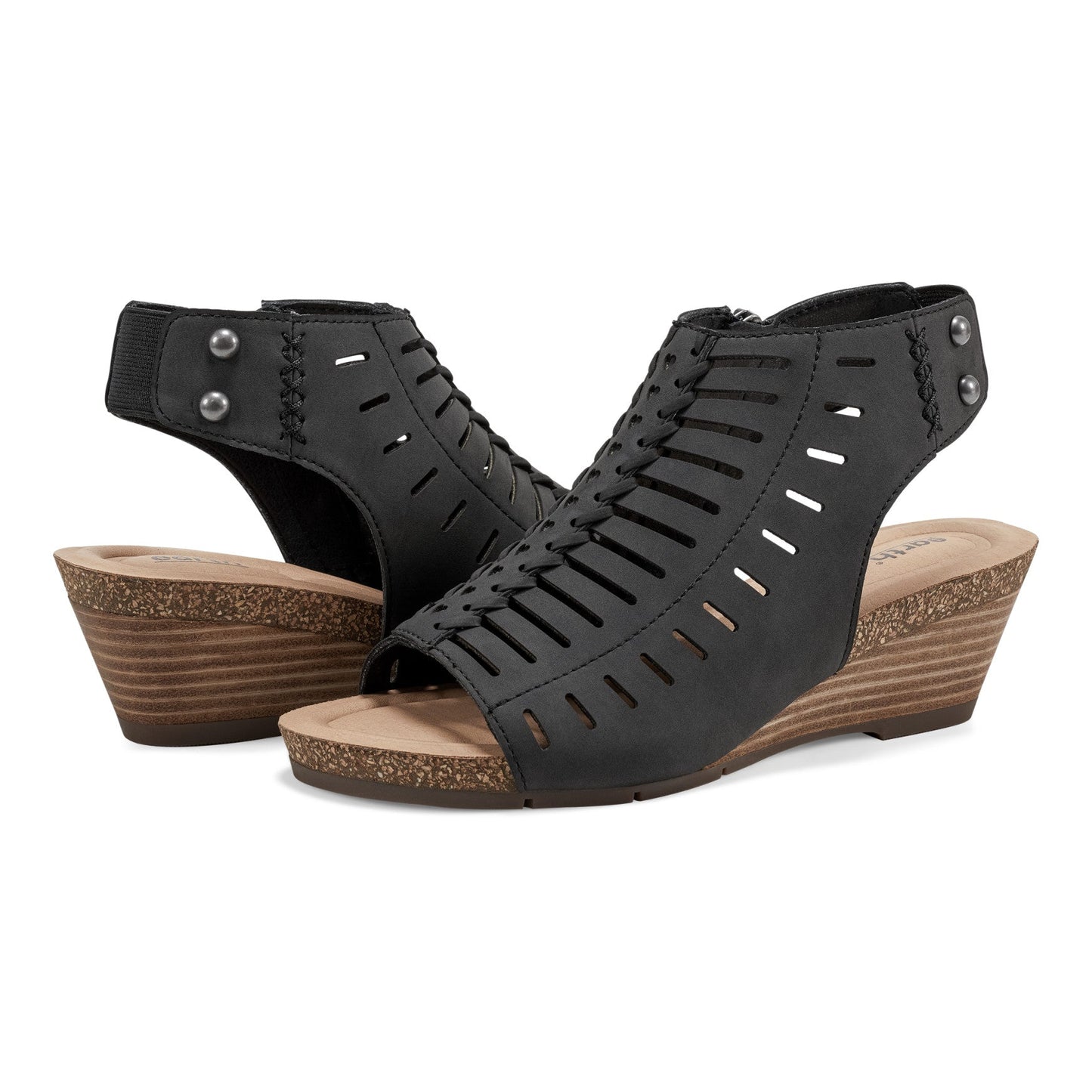 Earth Shoes Hana Round Toe Laser Cut Dress Sandals