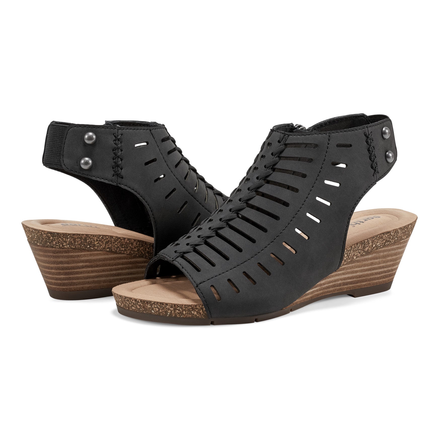 Earth Shoes Hana Round Toe Laser Cut Dress Sandals
